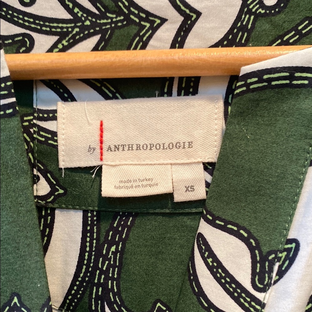 Anthropologie Green and White Maxi Sundress Casual Resort Wear!  New!! - Picture 2 of 8